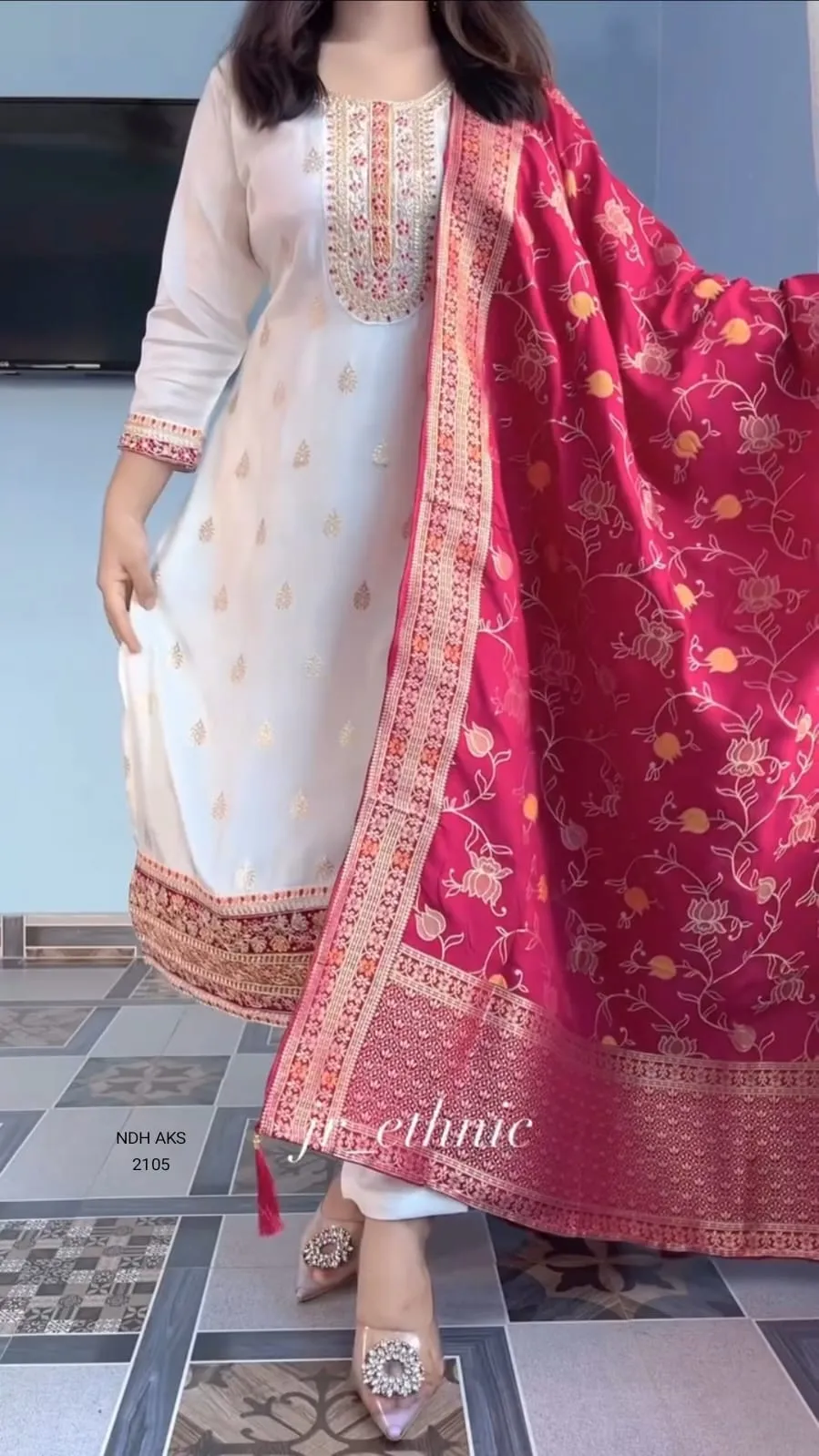 Ethnic Embroidered Salwar Suit Set with Designer Dupatta.